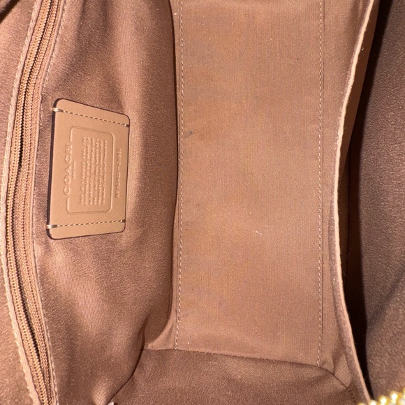 COACH Rowan Satchel Bag in Signature Canvas- Gold/Sand/Chalk - Picture 7 of 8